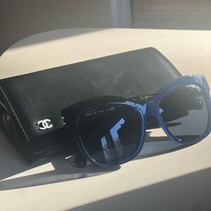 CHANEL Black and Blue Sunglasses